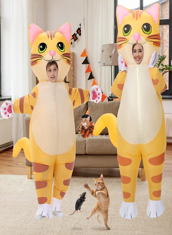 Spinosaurus Inflatable Cat Costume for Kids Thanksgiving Inflatable Costume Halloween Funny Blow Up Yellow Cat Costume for Boys Girls - Image 3